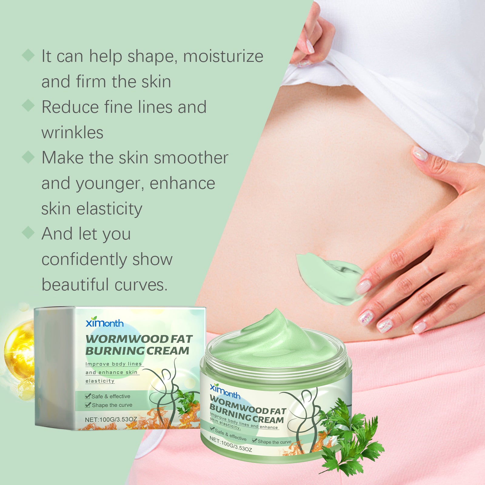 Ximonth Wormwood Body Massage Cream Moisturizes Body And Skin Care Firming, Nourishing And Hydrating Skin