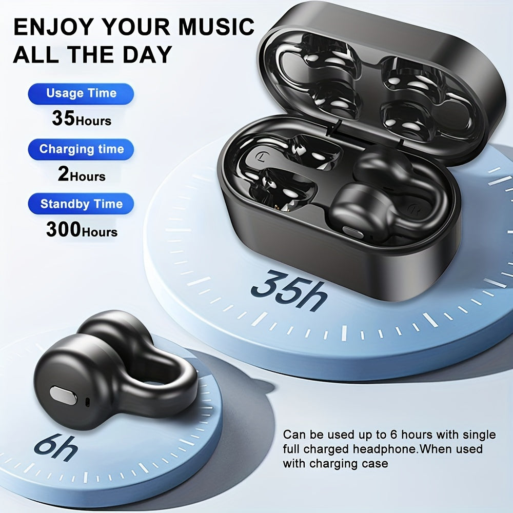 Wireless Open-back Headphones, Bluetooth Clip-on Earbuds, Sports Headphones, Ultra-lono Battery Life, Unisex, Suitable For Everyday Wear, Christmas Gift, Birthday Gift.
