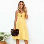 Women's Sleeveless Backless Summer Dress – Close-Fitting A-Line Party & Evening Dress