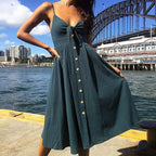 Women's Sleeveless Backless Summer Dress – Close-Fitting A-Line Party & Evening Dress