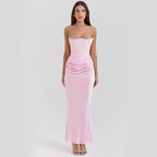 Slim Tube Top Long Dress Sexy Fashion Bandeau Backless Party Evening Dresses For Women Clothing
