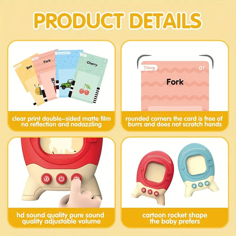 Toddler Toys Talking Flash Cards For 1 2 3 4 5 6 Year Old Boys And Girls, Autism Sensory Toys For Autistic Children, Learning Educational Montessori Speech Therapy 224 Sight Words Kids Gifts