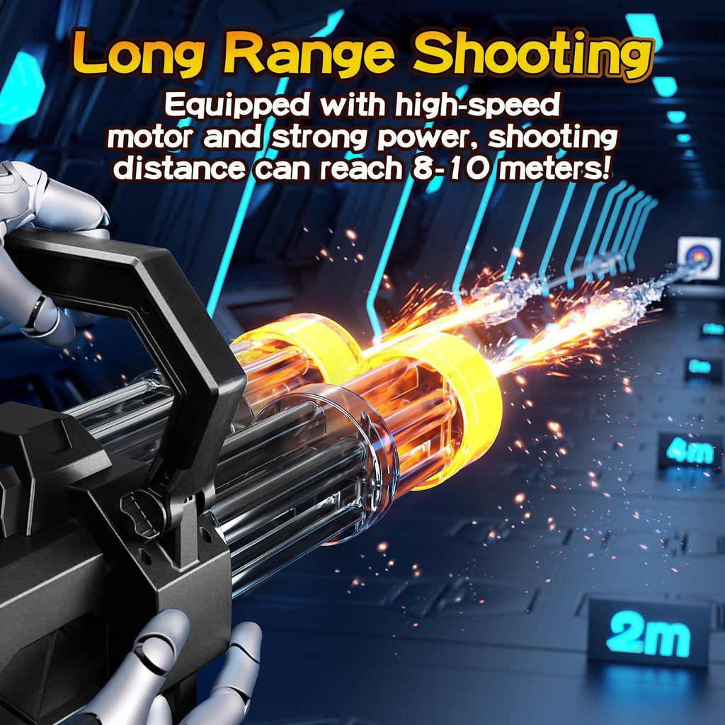 Double-barreled Gatling Water Gun Black New Cool Blue Version Toy