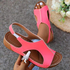 New Summer Wedges Sandals With Elastic Band Design Casual Fish Mouth Shoes For Women
