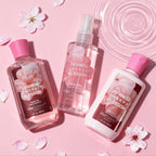 3-piece Set Japanese Cherry Blossom Spa Set With Natural Extracts-Shower Gel, Body Lotion, Body Mist, Bath And Body Gift Set For Women And Girls,  Body Care Travel Set For Birthday Mother's Day Gifts