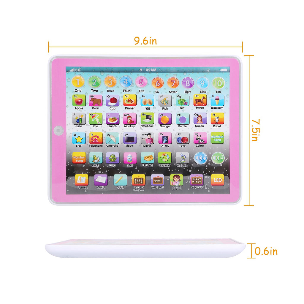 1Pc Kid Baby Toddler Tablet Toy Educational Learning Study Tablet Pad Gift For Aged 2 3 4 5 6 7 Girls Boys