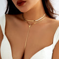 Hip Hop Minimalist Snake Bone Chain Clavicle Chain