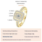 Fashionable, Light-luxury, Versatile, Niche Ring Featuring Faux Moissanite With A Four-prong Zircon Setting And Electroplated Finish
