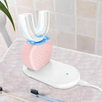 360° Intelligent Automatic Electric Toothbrush – Waterproof U-Shaped Sonic Toothbrush with Blue Light Whitening & USB Charging