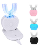360° Intelligent Automatic Electric Toothbrush – Waterproof U-Shaped Sonic Toothbrush with Blue Light Whitening & USB Charging