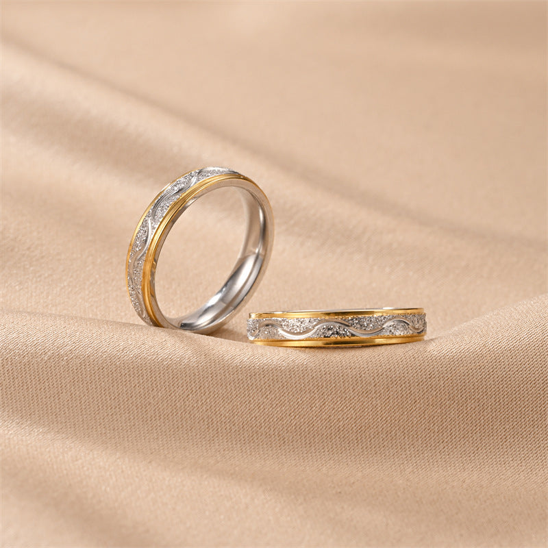 Titanium Steel Couple Rings For Women Non-fading Korean-style Minimalist Design