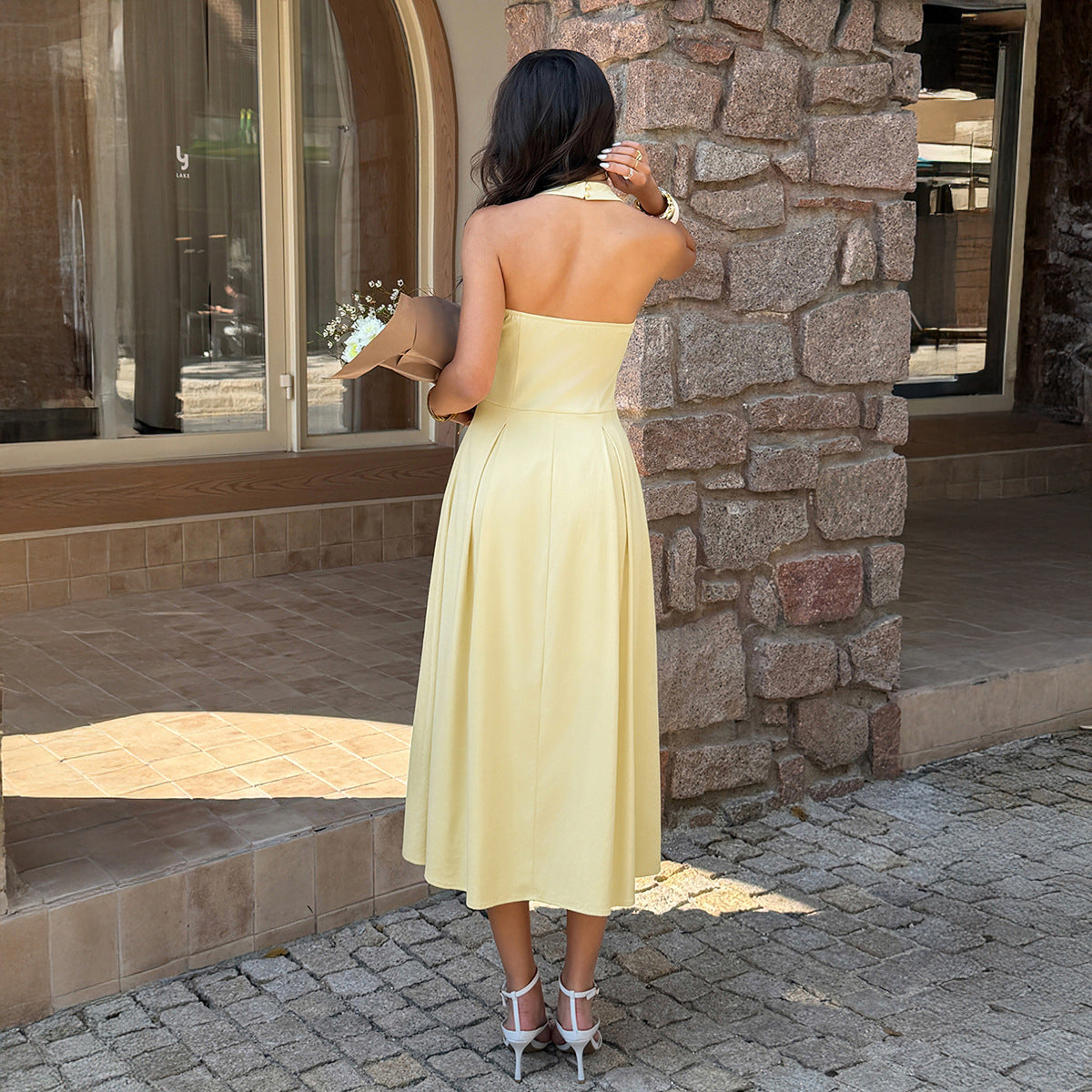 Elegant And Fashionable High-waisted Slip Dress For Women