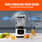 Professional Blender With Shield, Commercial Countertop Blenders, 68 Oz Jar Blender Combo, Stainless Steel 9 Speed & 5 Functions Blender, For Shakes, Smoothies, Peree, And Crush Ice, White