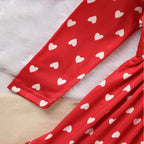 Toddler Girl's Cute 'LOVE' Embroidered Dress, Heart Print Long Sleeve A-Line Dress With Ruffle Hem