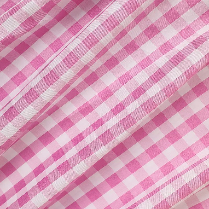 Infant Baby Girls' Valentine's Day Dress Pink Plaid With Heart Embroidery, Smocked Ruffle Sleeves