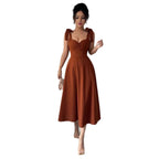 Lace-up Waist-cinching Maxi Dress