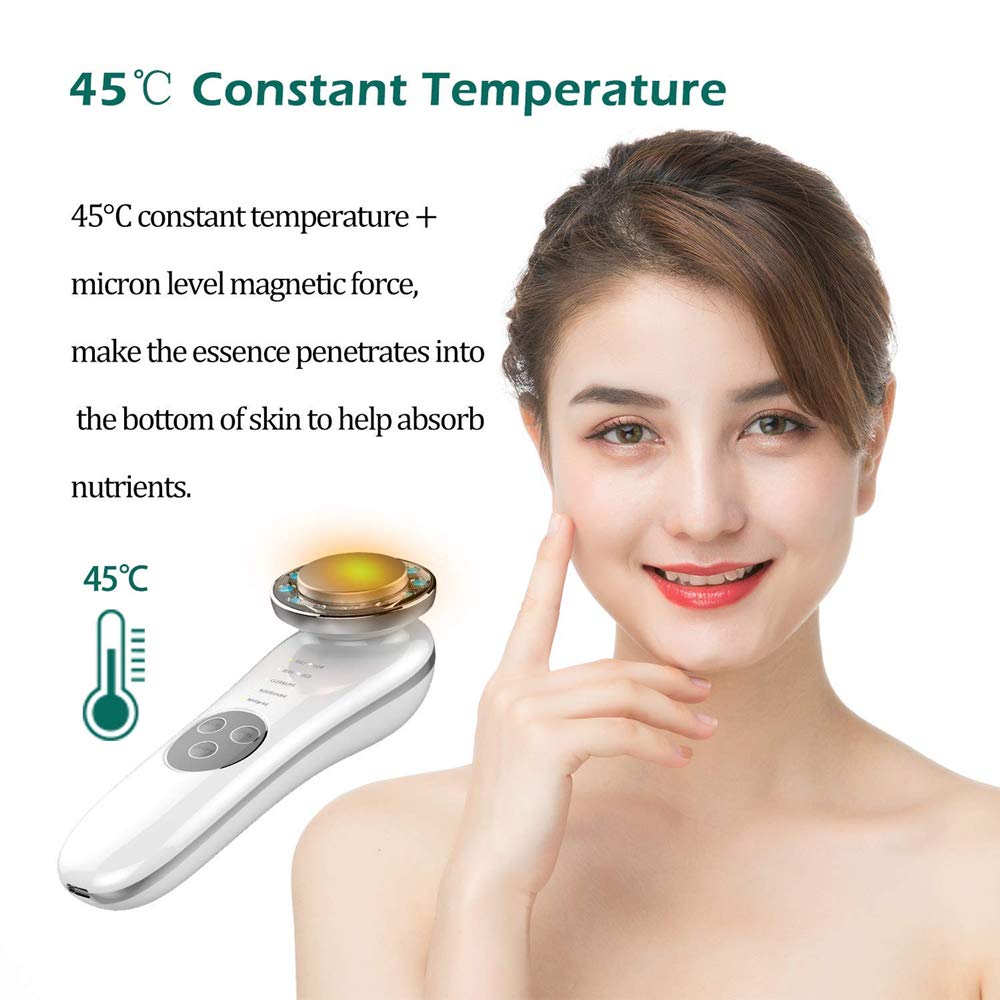 7-in-1 Galvanic Facial Massager Machine – EMS Face Lifting, Skin Tightening & LED Light Therapy Device
