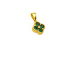 Green 4 Leaf Clover 24K Gold Necklace For Women, Lucky Pendant Chain Necklace Jewelry