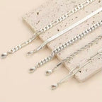 5pcs Silver Bracelets For Women, 14K Silver Plated Dainty Bracelets Set For Women Trendy Adjustable Stackable Bracelets