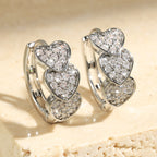 High-end Classic Earrings With A Double-row Full Diamond Design