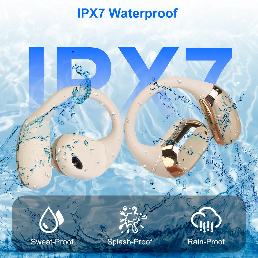 1 Set Wireless V5.4 Open Ear Earbuds With Earhook LED Display Charging Case IPX5 Waterproof 300Hrs Standby Time Touch Control Stereo Sport Headphones For Workout Running