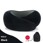 Soft Memory Foam Travel Neck Pillow U Shape Adjustable Support Comfortably Sleeping On Plane Car Office Noon Break