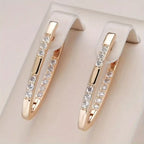 Stylish Micro-Pave Zircon V-Shaped Earrings With A Luxe Finish