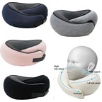 Soft Memory Foam Travel Neck Pillow U Shape Adjustable Support Comfortably Sleeping On Plane Car Office Noon Break