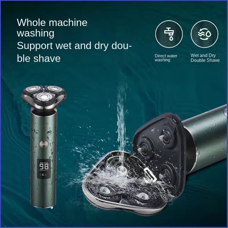 Men's Electric Shaver Triple Head Razor Travel Portable Washable