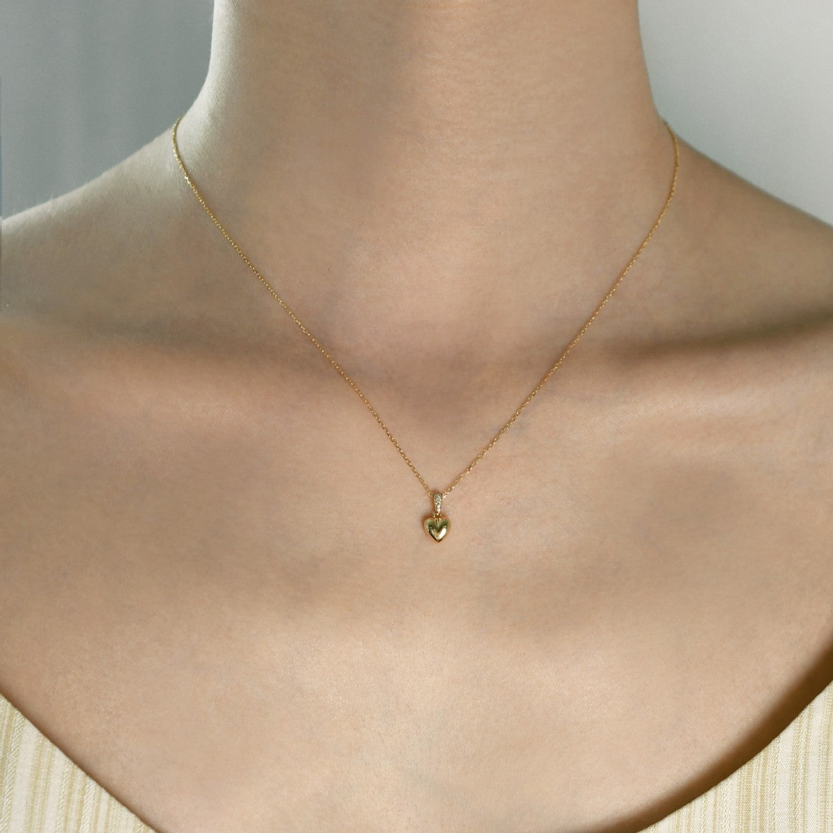 Jinai Heart Zircon Clavicle Necklace Niche And Sophisticated
