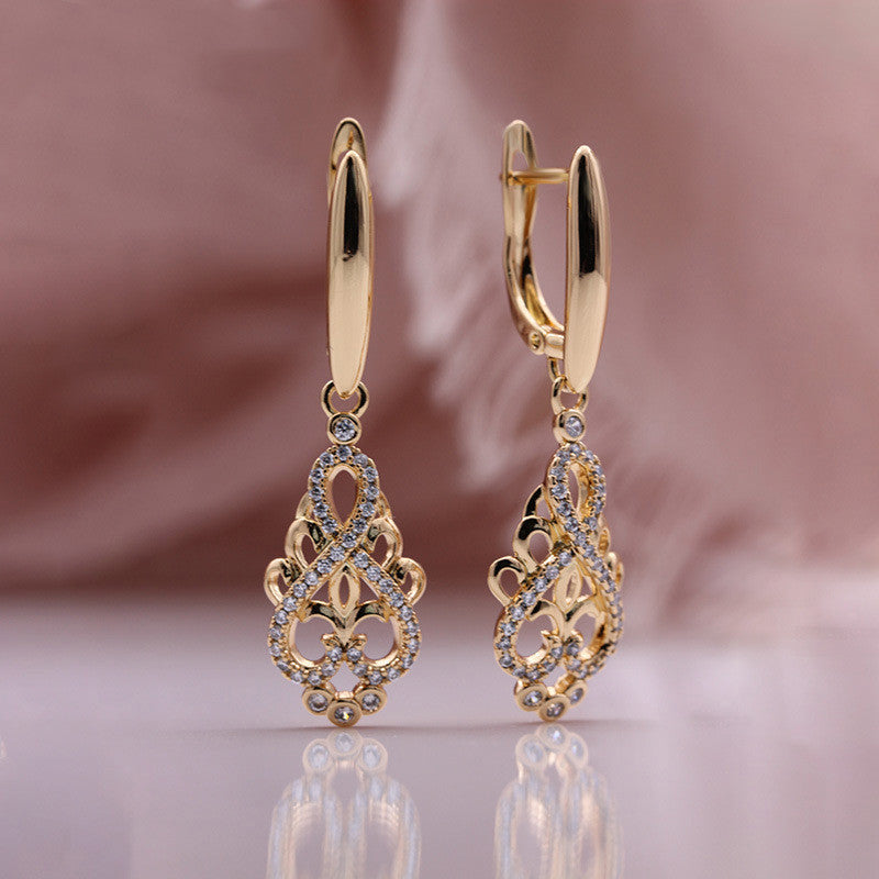Geometric Rhinestone Earrings Fashion Simple Zircon Earring Women's Jewelry