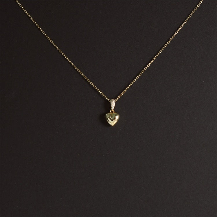 Jinai Heart Zircon Clavicle Necklace Niche And Sophisticated