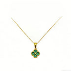 Green 4 Leaf Clover 24K Gold Necklace For Women, Lucky Pendant Chain Necklace Jewelry
