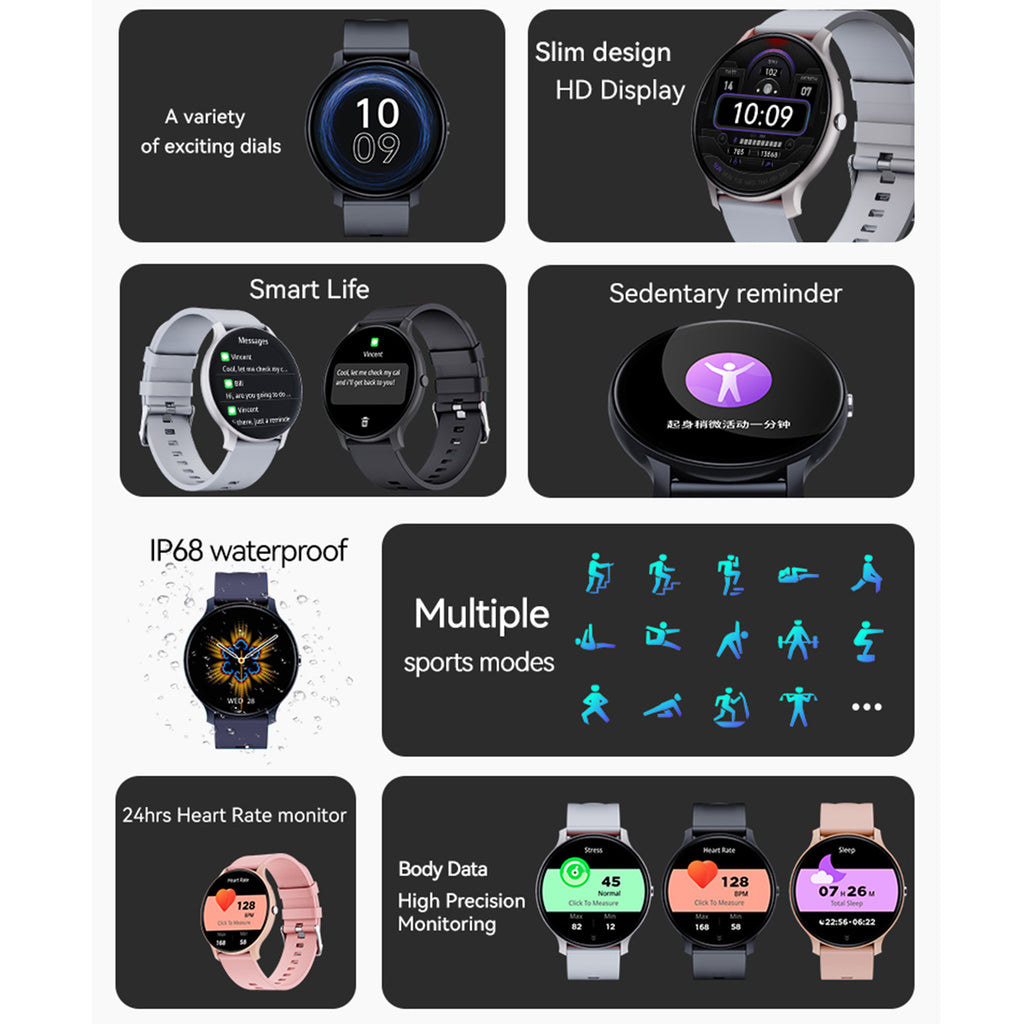 Blood Pressure & Blood Oxygen Health Detection Smart Watch