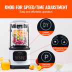 Professional Blender With Shield, Commercial Countertop Blenders, 68 Oz Jar Blender Combo, Stainless Steel 9 Speed & 5 Functions Blender, For Shakes, Smoothies, Peree, And Crush Ice, White