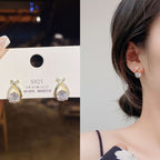 Classic Shining Diamond Cross Earrings