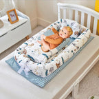 Crib Anti-pressure Newborn Foldable Portable Crib Middle Bed Baby Infant Mattress Bionic Travel Bed