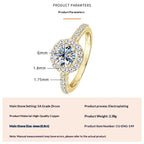 Fashionable, Light-luxury, Versatile, Niche Ring Featuring Faux Moissanite With A Four-prong Zircon Setting And Electroplated Finish