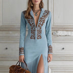 Women's Retro Floral Zipper Dress