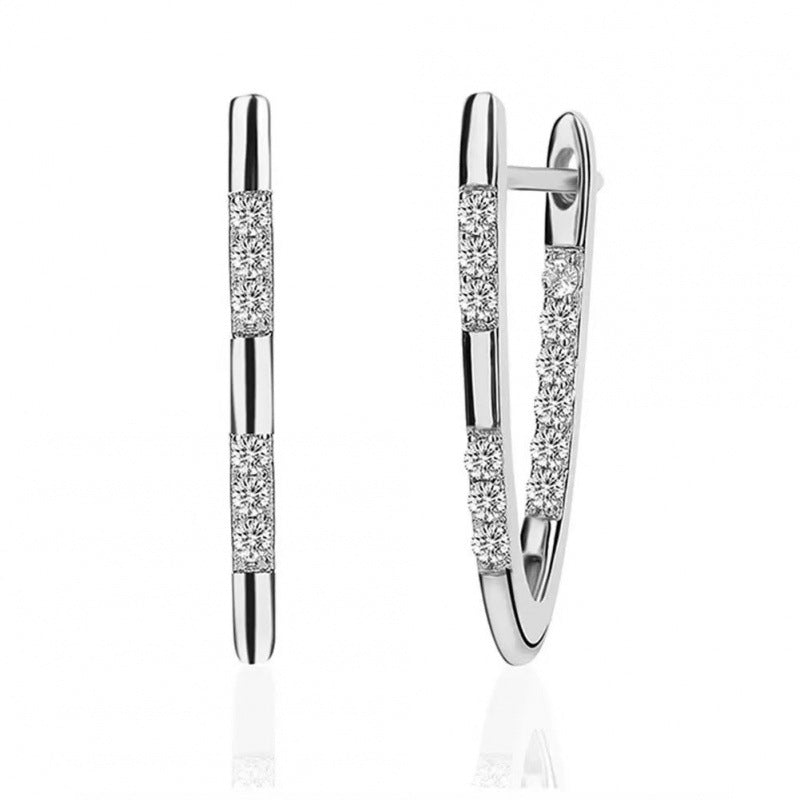 Stylish Micro-Pave Zircon V-Shaped Earrings With A Luxe Finish