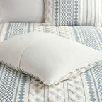 King Cal King Cotton Printed Duvet Cover Set With Chenille