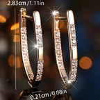 Stylish Micro-Pave Zircon V-Shaped Earrings With A Luxe Finish