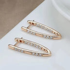 Stylish Micro-Pave Zircon V-Shaped Earrings With A Luxe Finish