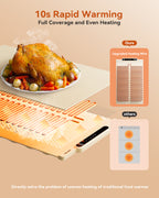 Silicone Food Heating Pad, Kitchen Dining Table Heating Pad, Heating Pad With 10 Temperature Settings, Foldable And Rollable Soft Table Pad, Buffet Party And Daily Household Electric Heating