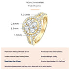 Fashionable, Light-luxury, Versatile, Niche Ring Featuring Faux Moissanite With A Four-prong Zircon Setting And Electroplated Finish