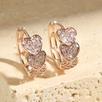 High-end Classic Earrings With A Double-row Full Diamond Design