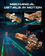 ROKR 3D Puzzle Gatling Gun Model, Adult Wooden 3D Puzzle Rubber Band Gun Toy, Rotating Barrel Machine Gun, Wooden Model Craft Set, Cool Hobby Birthday Gift, Suitable For Males And Teenagers 14 And Up