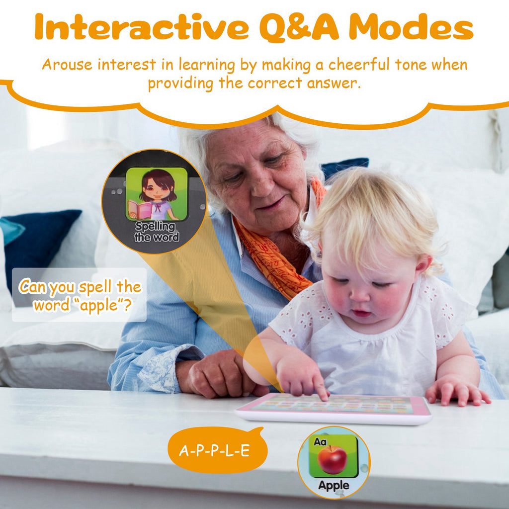 1Pc Kid Baby Toddler Tablet Toy Educational Learning Study Tablet Pad Gift For Aged 2 3 4 5 6 7 Girls Boys