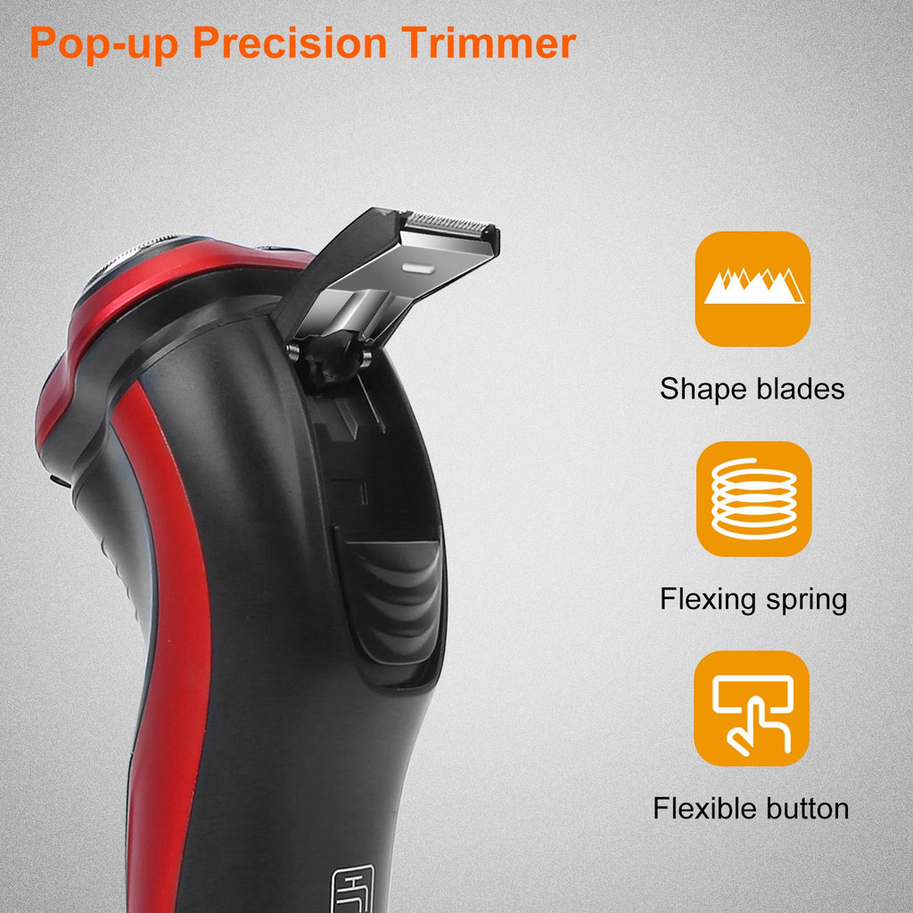 Electric Shaver Razor For Men IPX7 Waterproof Beard Trimmer 3D Rechargeable Painless Rotary Shaver With Trimmer 2 In 1 Electric Shaver