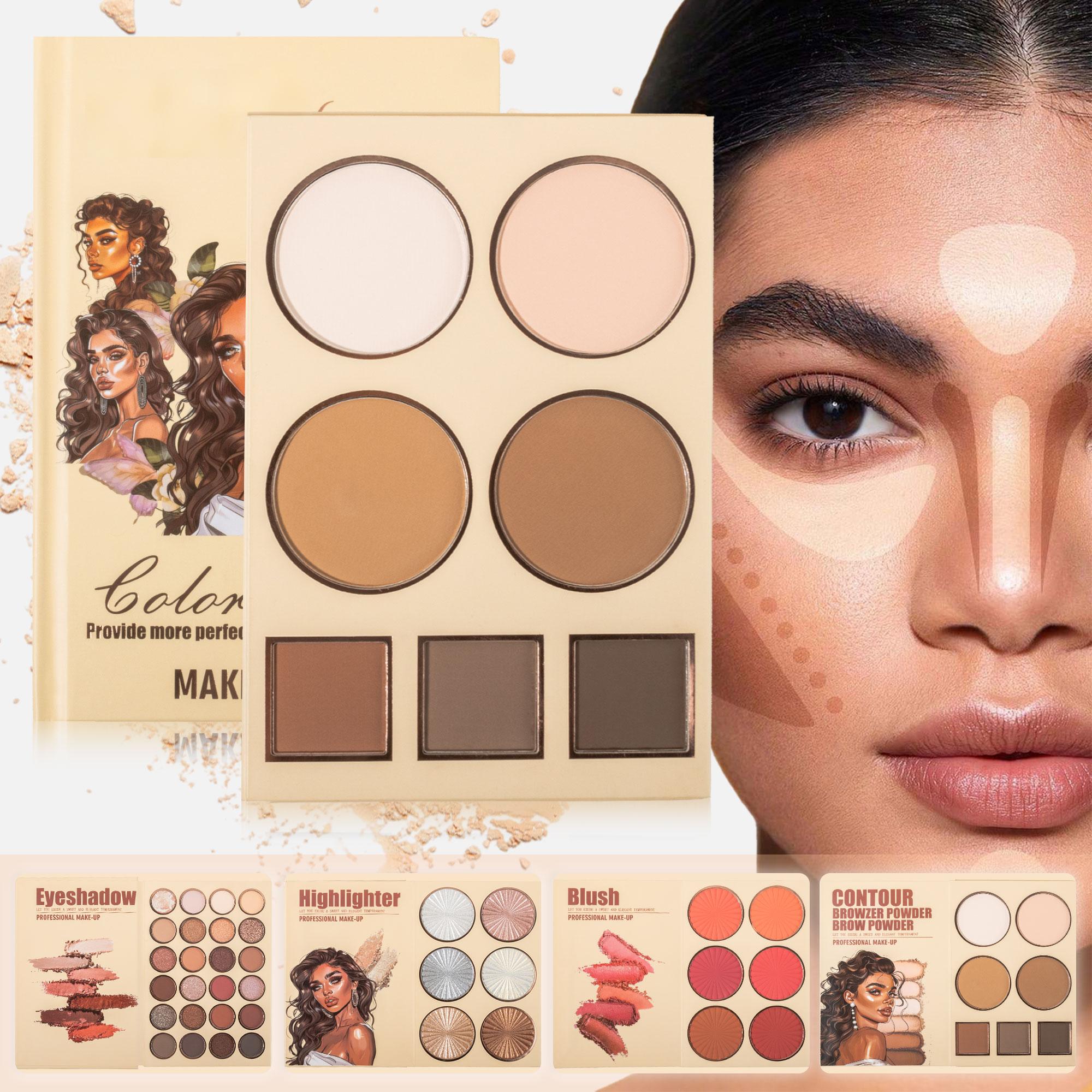 UDAER Beauty Color Bomb 63-Color Makeup Kit - Multi-Function Eyeshadow, Blush, Highlighter & Contour Palette